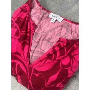 Evereve Pink Floral‎ Ruffle Sleeve V Neck Dress Women's Medium Summer Spring